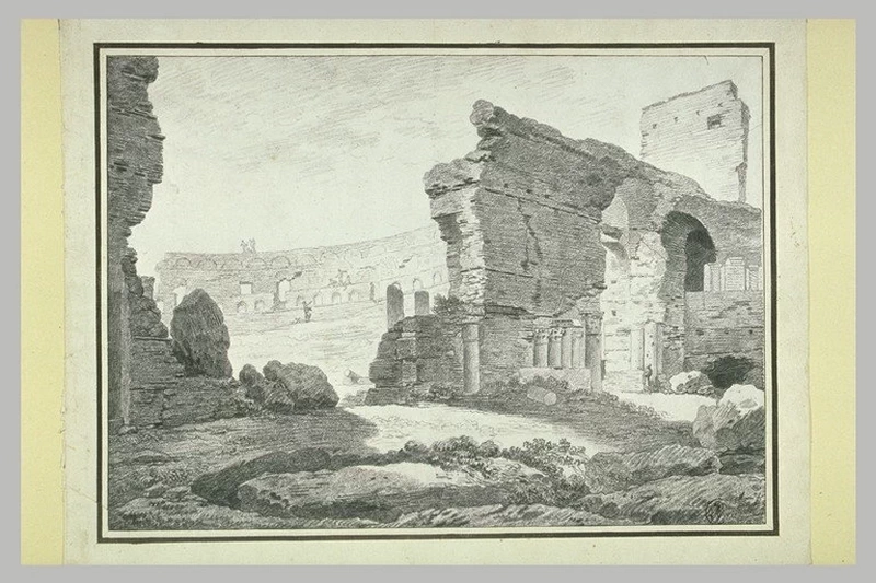 Veduta del teatro antico di Taormina - Louvre, Parigi